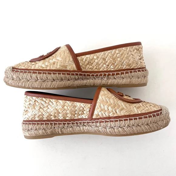 GUCCI || Adela GG Raffia Espadrilles Brown Leather Logo EU 36 US 6 - Picture 6 of 13